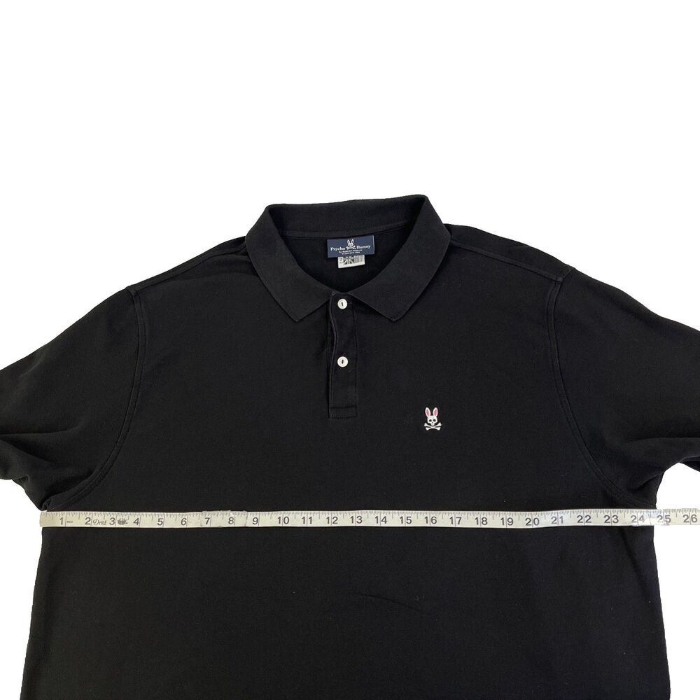 Mens Psycho Bunny Short Sleeve Polo Shirt Size 2XLT Black Pima Cotton Golf - Picture 4 of 7